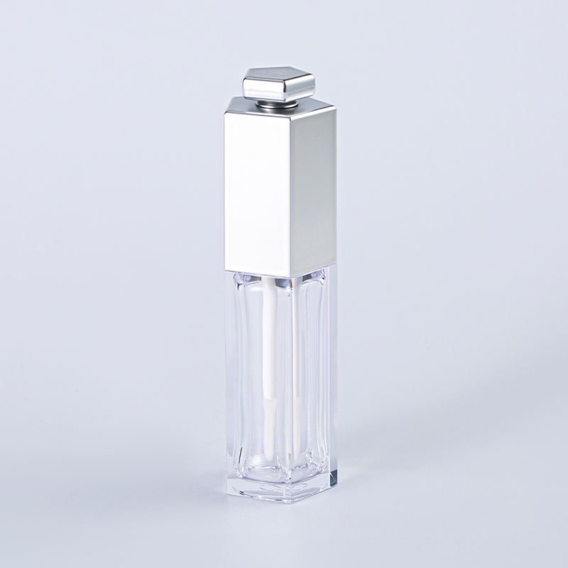 Square Silver Cap Empty Lip Gloss Tube