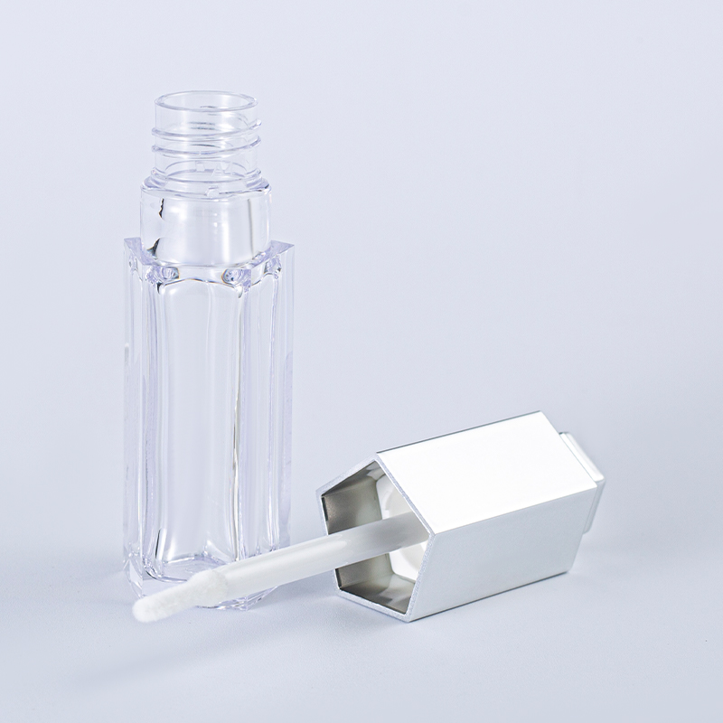 Square Silver Cap Empty Lip Gloss Tube