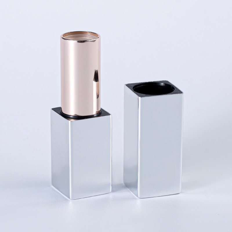 White Lipstick Tube – Silver Electroplated Cap & Matte Finish