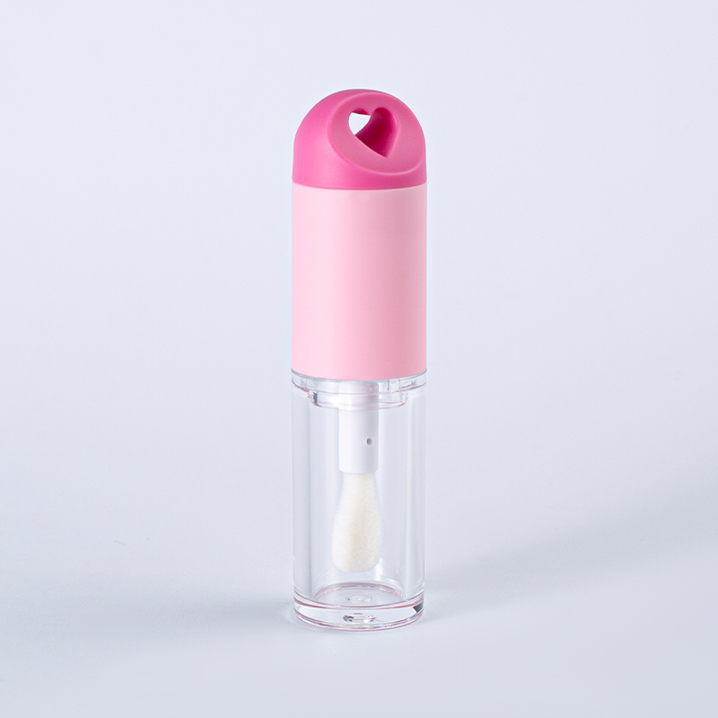 Transparent Dropper Lip Gloss Tube with Pink Applicator - Empty Liquid Lipstick Container