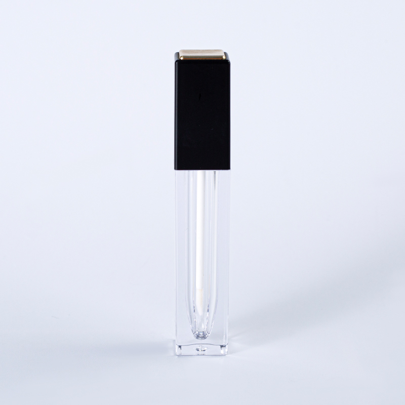 Clear Transparen Square Lip Gloss Tube with Black Cap