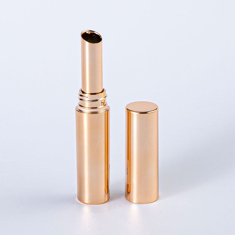 Luxury Rose Gold Lipstick Tube – Metallic Cylindrical Case