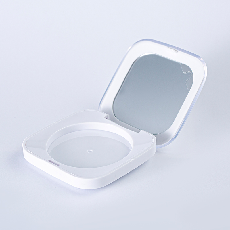 Rounded Square Clear Lid Powder Compact