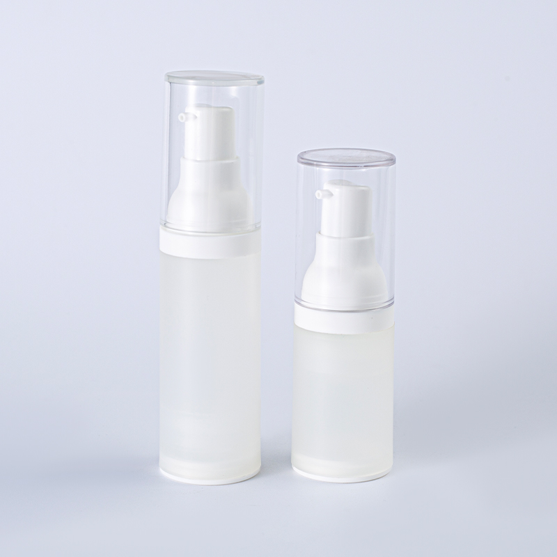 Matte White Frosted Vacuum Press Pump Bottle