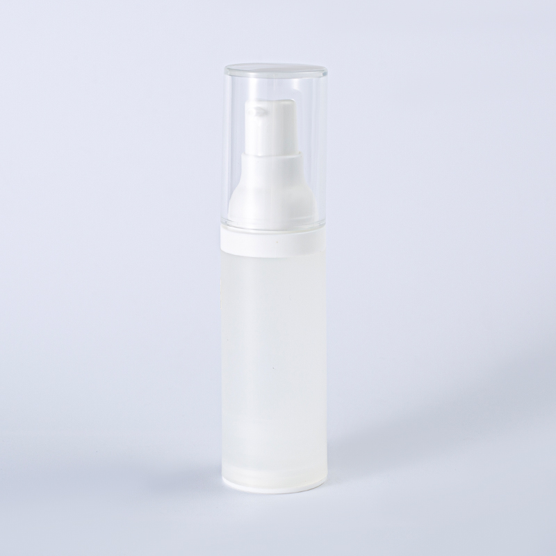 Matte White Frosted Vacuum Press Pump Bottle