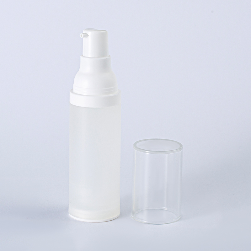 Matte White Frosted Vacuum Press Pump Bottle