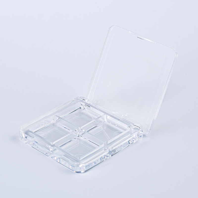 Clear 4-Pan Eyeshadow Palette - Transparent Square Compact
