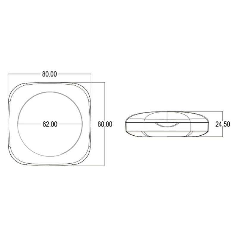 Rounded Square Clear Lid Powder Compact