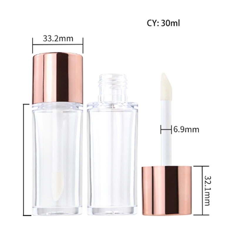  Rose Gold Lip Gloss Tube – Clear Tube & Metallic Cap