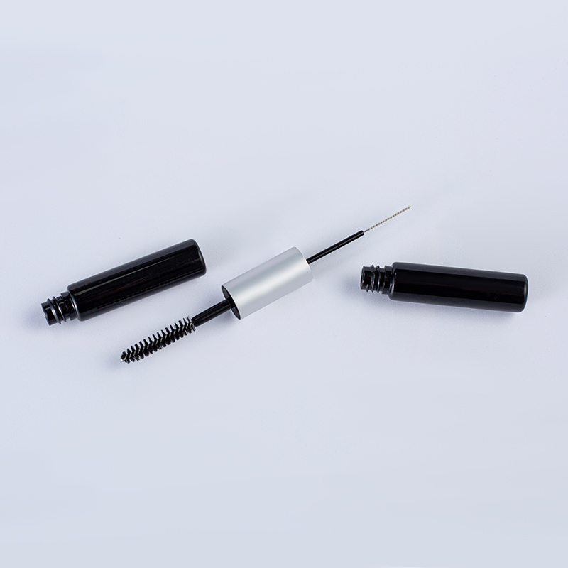 Minimalist Silver-Black Mascara Tube