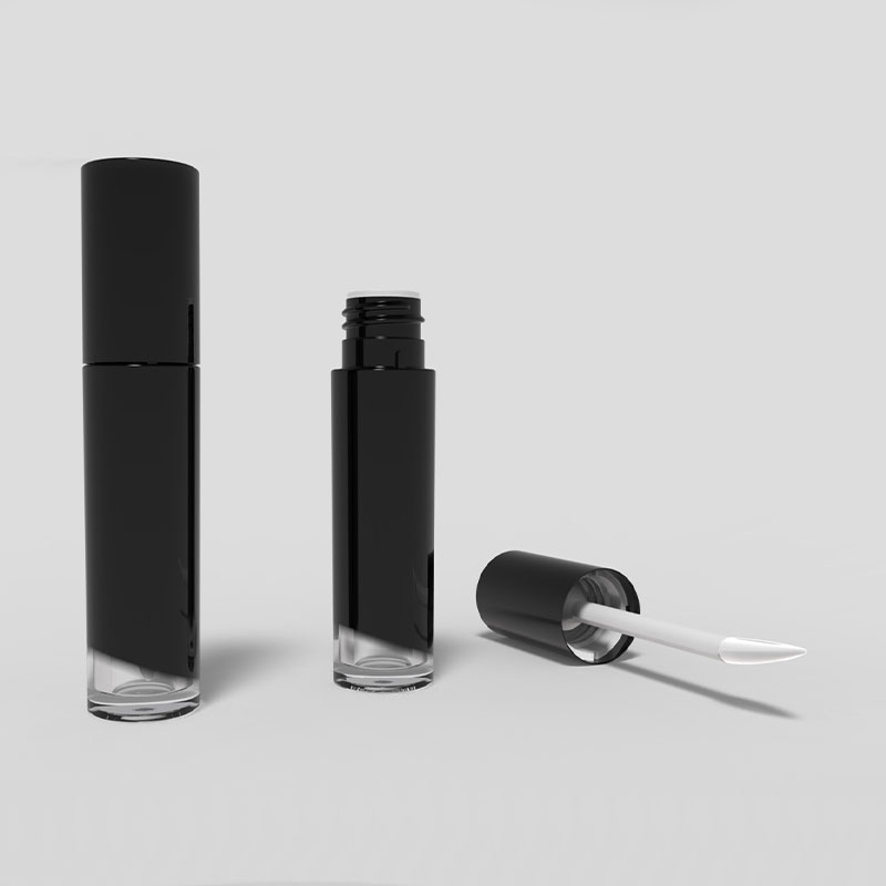 Black Cylindrical Empty Lip Gloss Tube