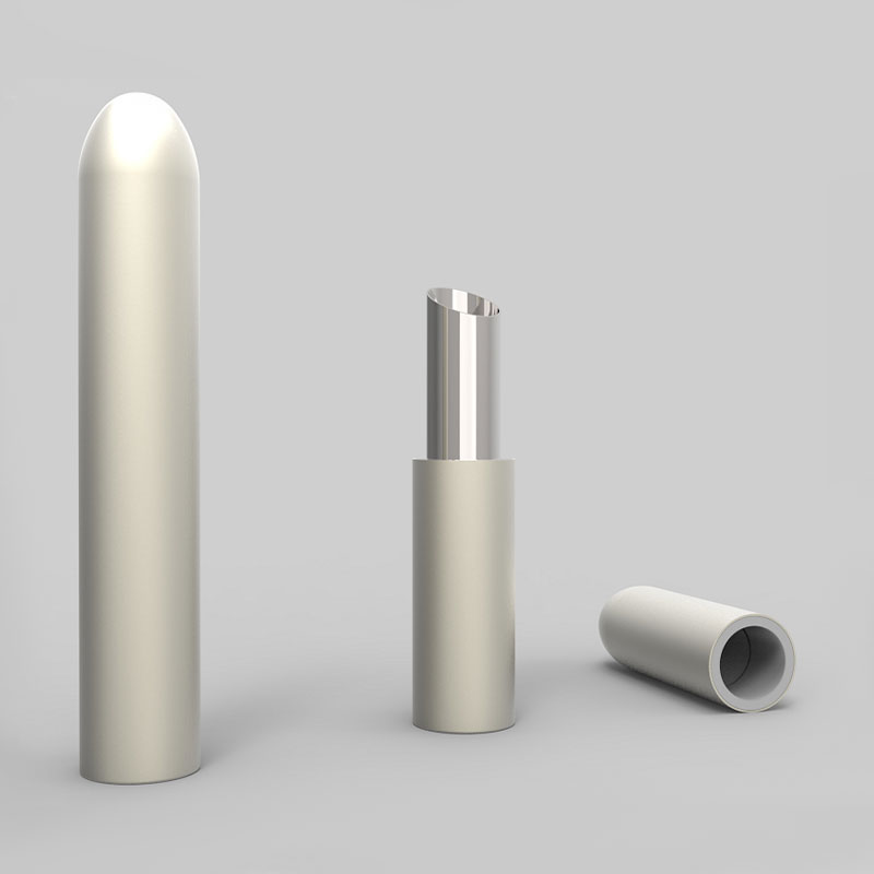 Bullet-shaped Matte Silver magnetic Lipstick Tube