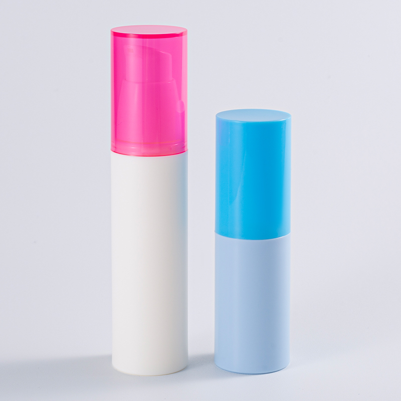 Color-block Cylindrical Airless Pump Bottle