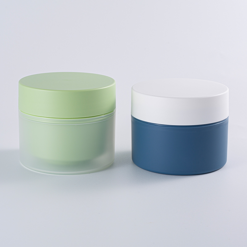 Color-block Cylindrical Cream Jar